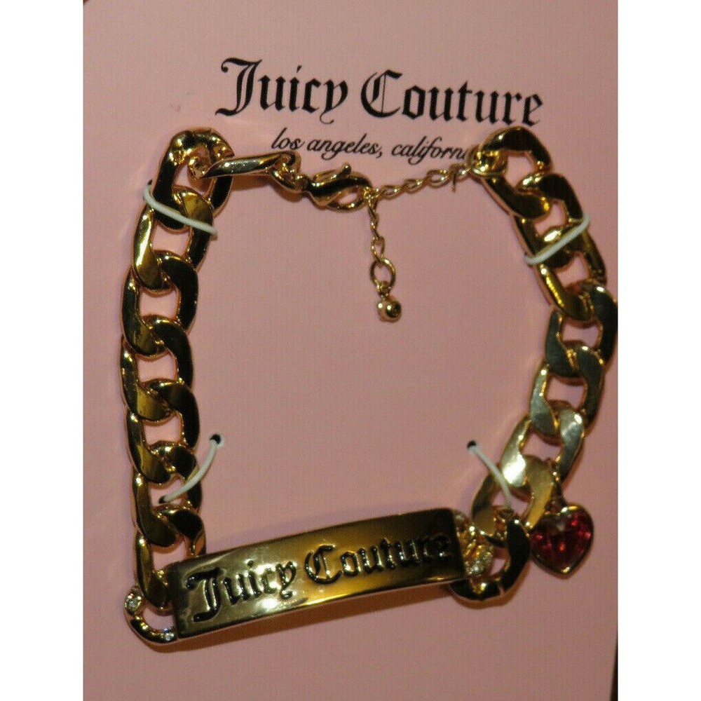 Juicy Couture Gold Tone Engraved Bar Bracelet